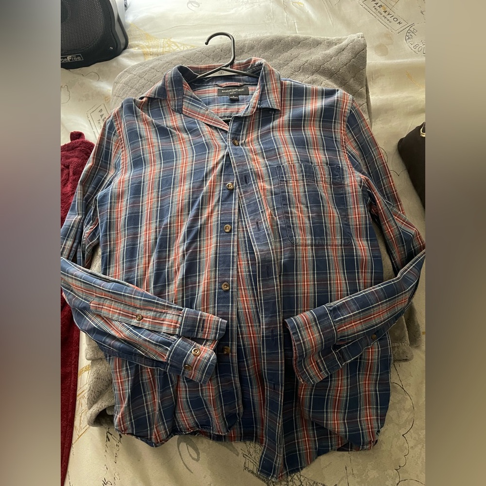 Banana Republic Blue and Red Checkered Shirt